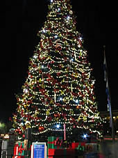 Christmas tree on holiday lights walking tour